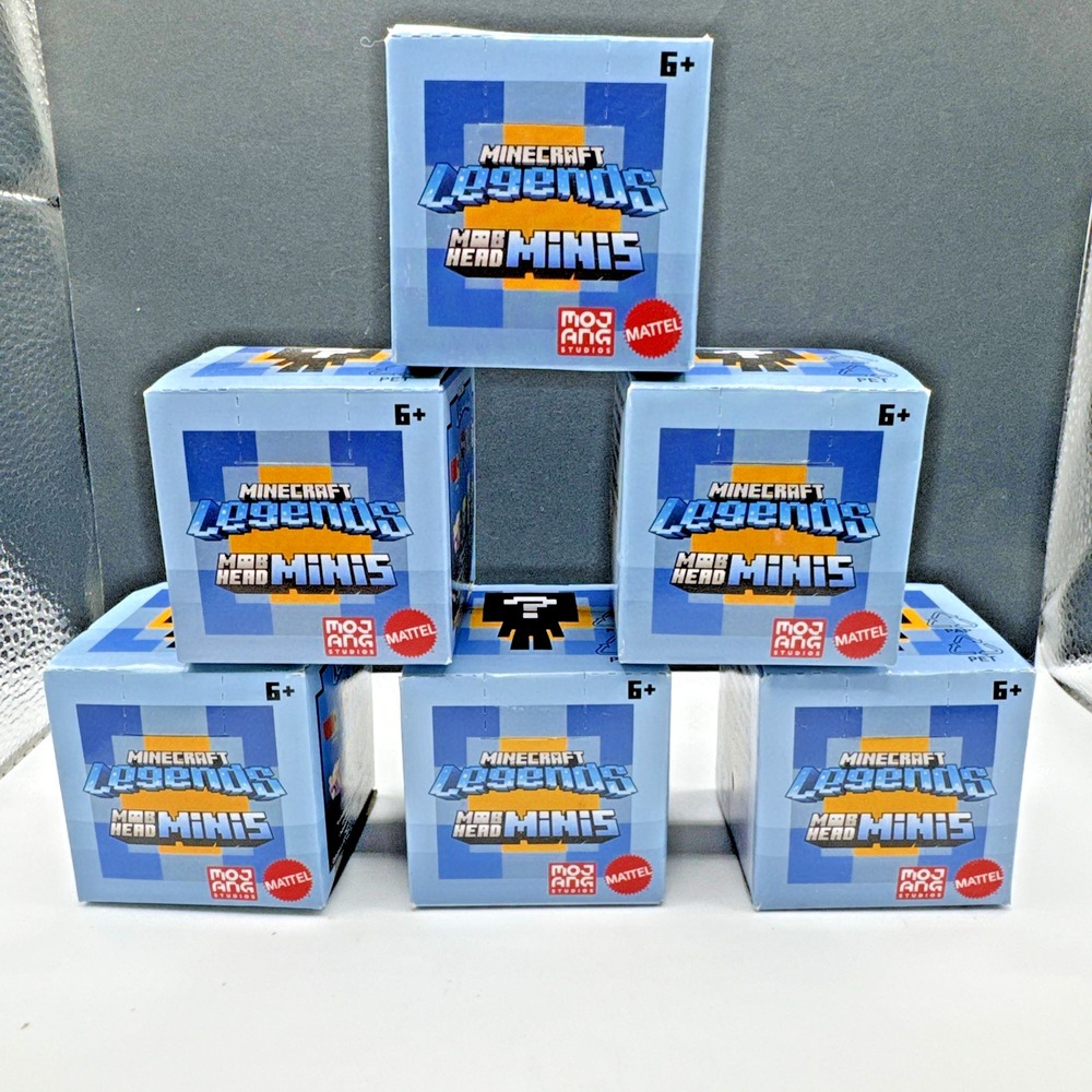 MINECRAFT Lot (6) Mob‎ Head LEGENDS Minis Mystery Figure Boxes New Sealed Mattel